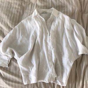 Neiman Marcus Exclusive linen blouse